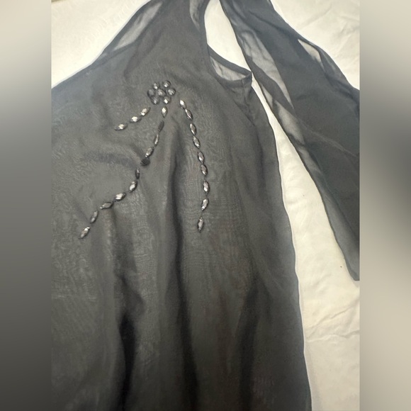 Paper Tee Black Asymmetrical Embellished Blouse - Picture 6 of 6